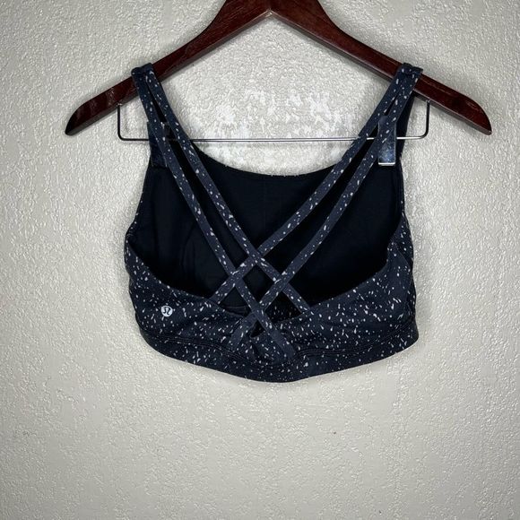 Lululemon Energy Bra Butterfly Texture Mink Berry Black 10 - Picture 2 of 3